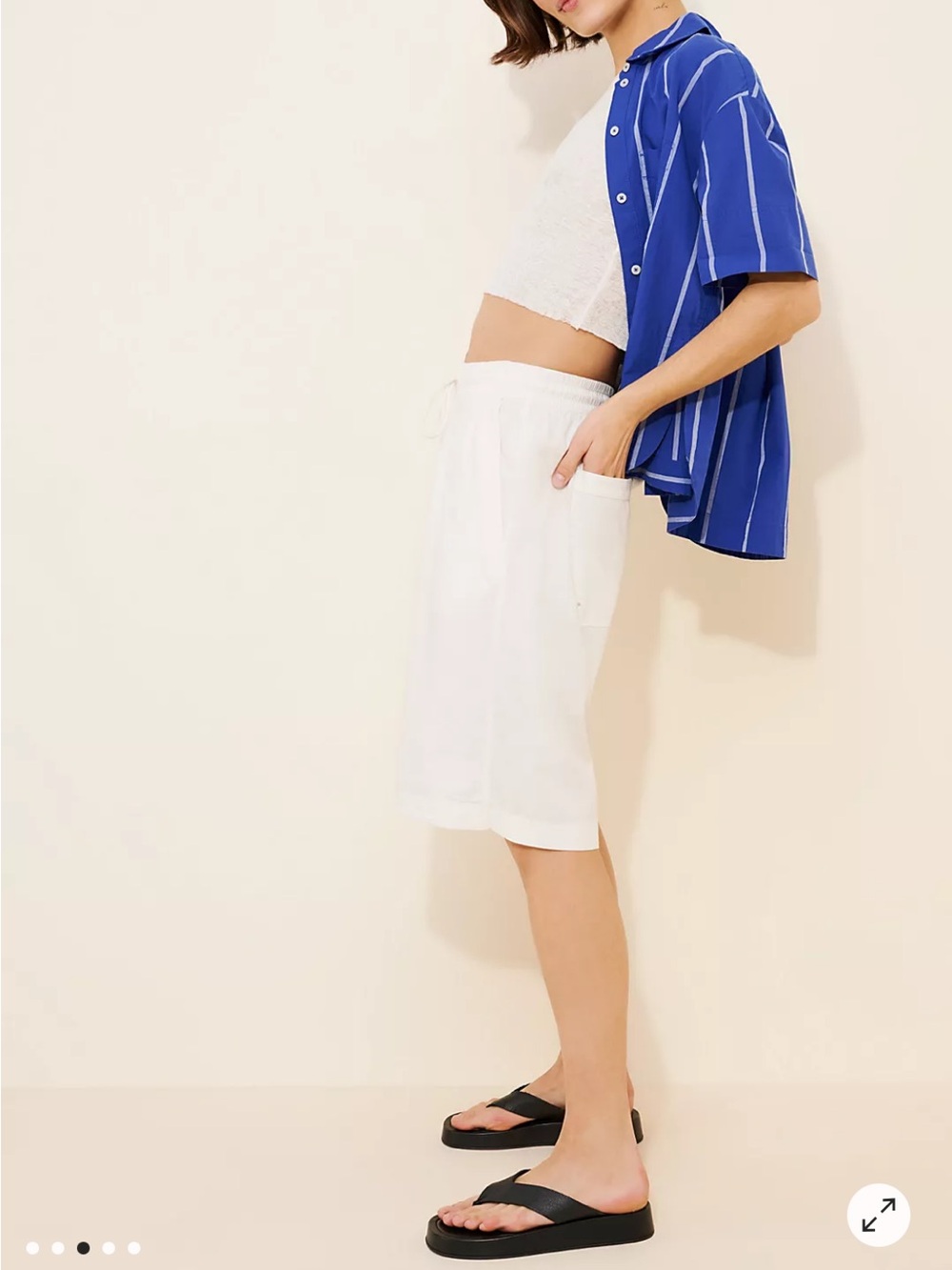 Free People Sailor Poplin Pull On Shorts in white NWOT - Picture 4 of 12
